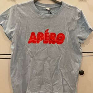 NWT Clare V Light Blue Apéro T-Shirt
